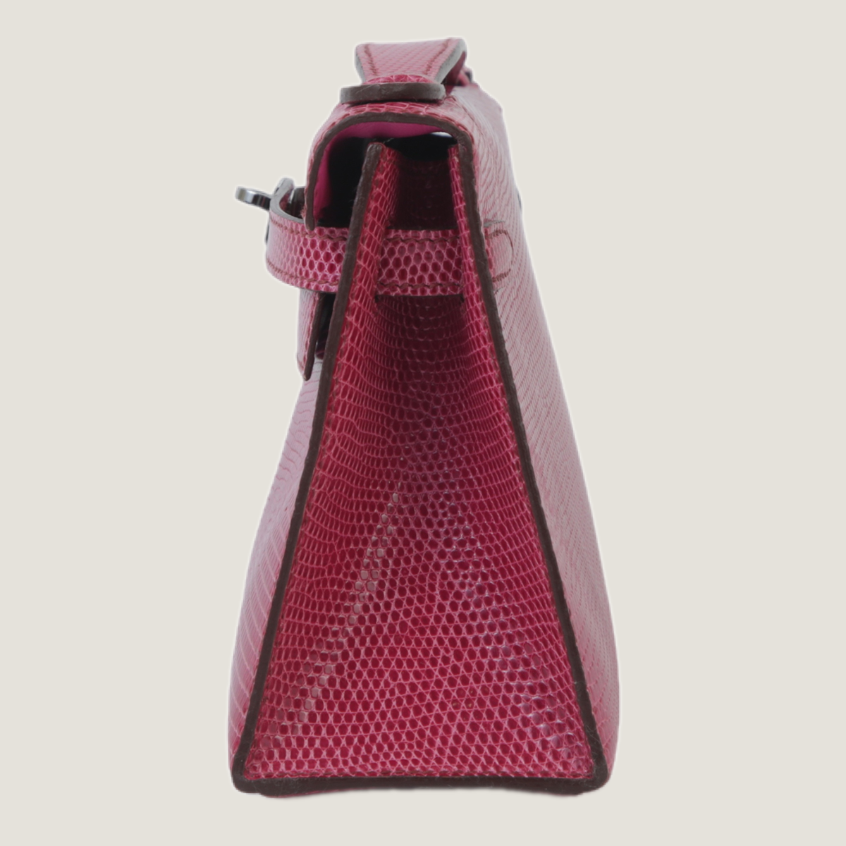Fuchsia Lizard Leather Clutch - Arvelle Paris