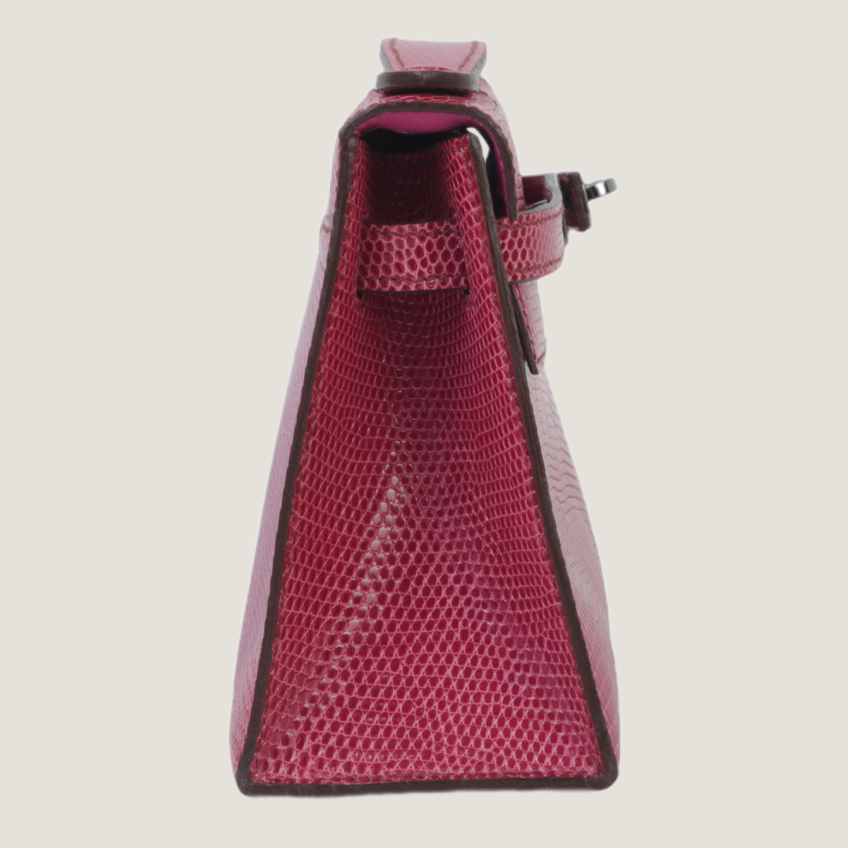 Fuchsia Lizard Leather Clutch - Arvelle Paris