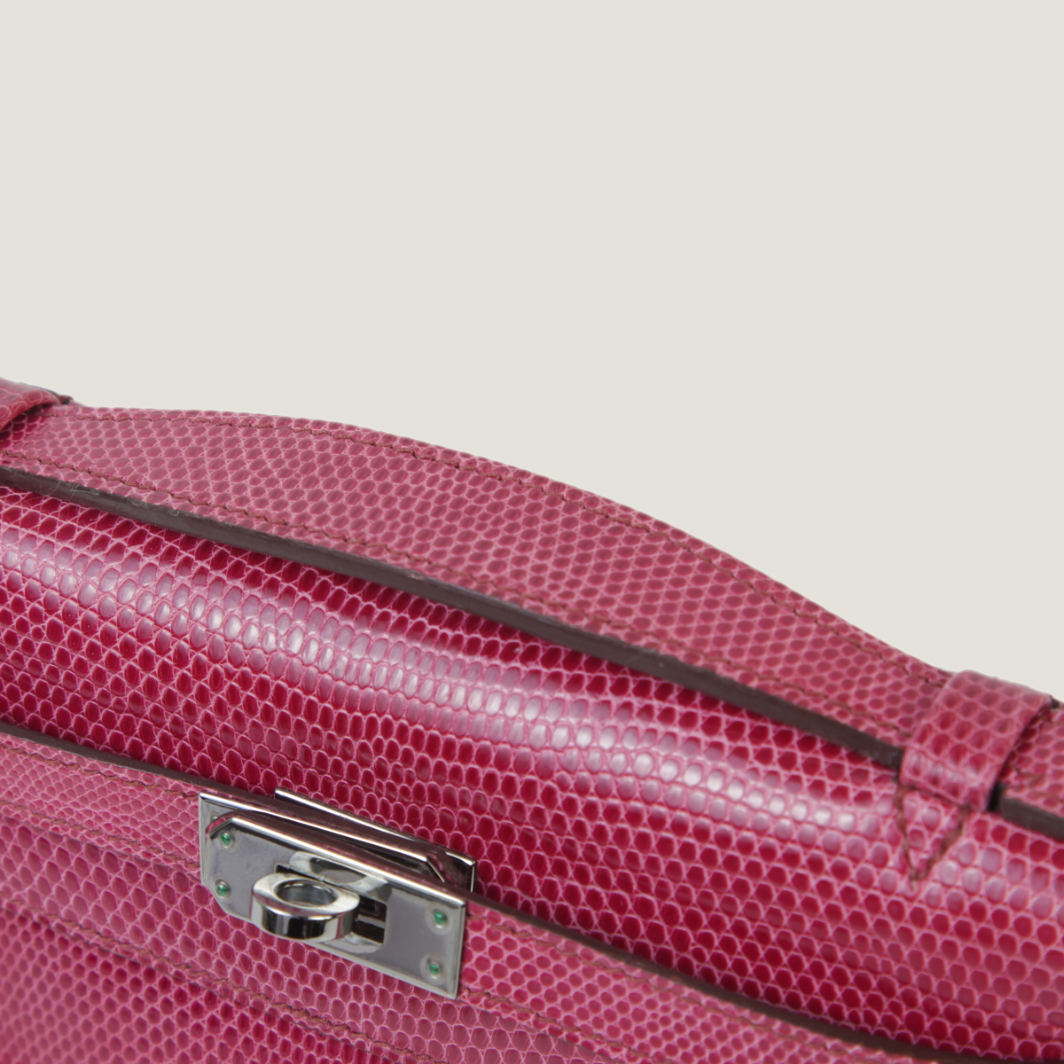 Fuchsia Lizard Leather Clutch - Arvelle Paris