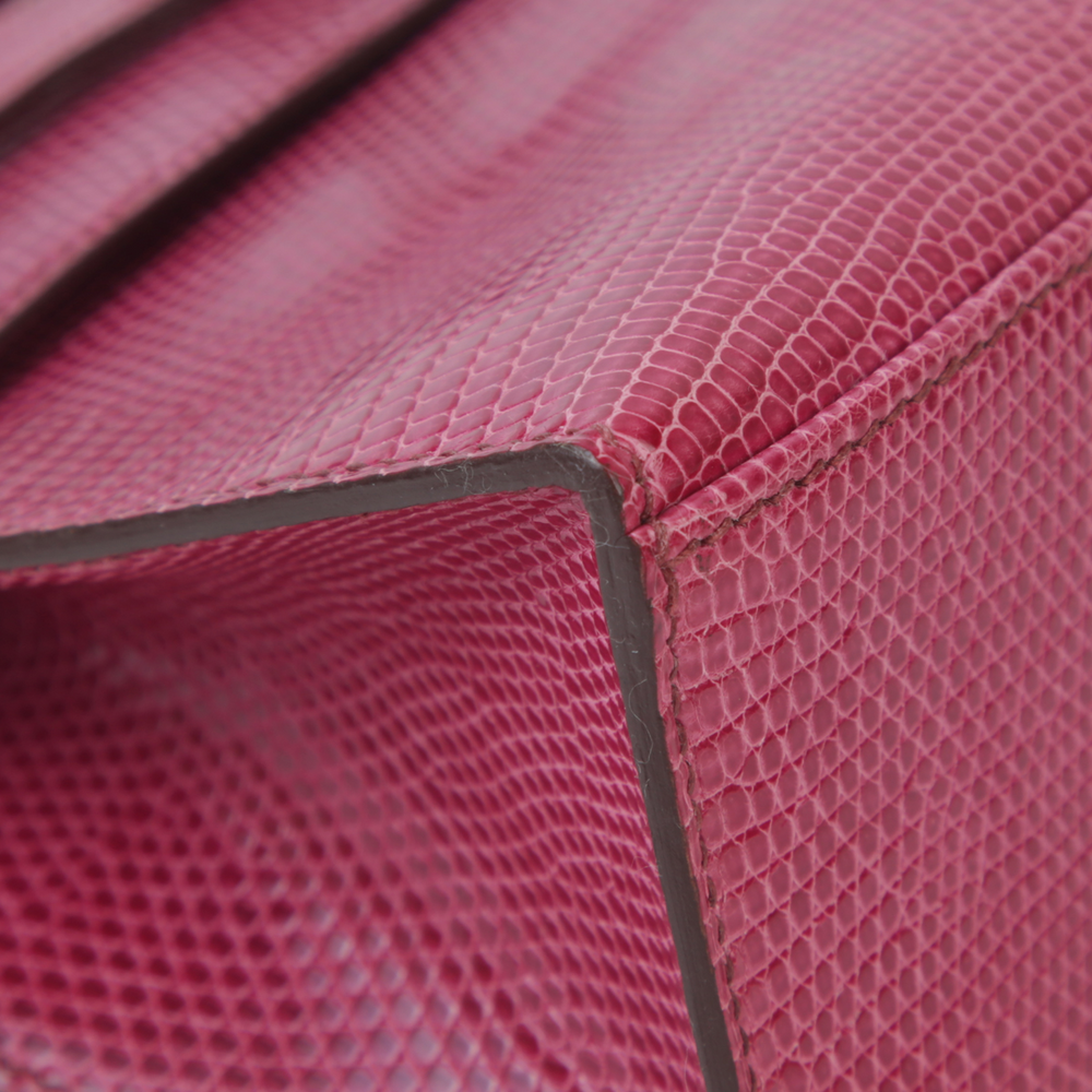 Fuchsia Lizard Leather Clutch - Arvelle Paris