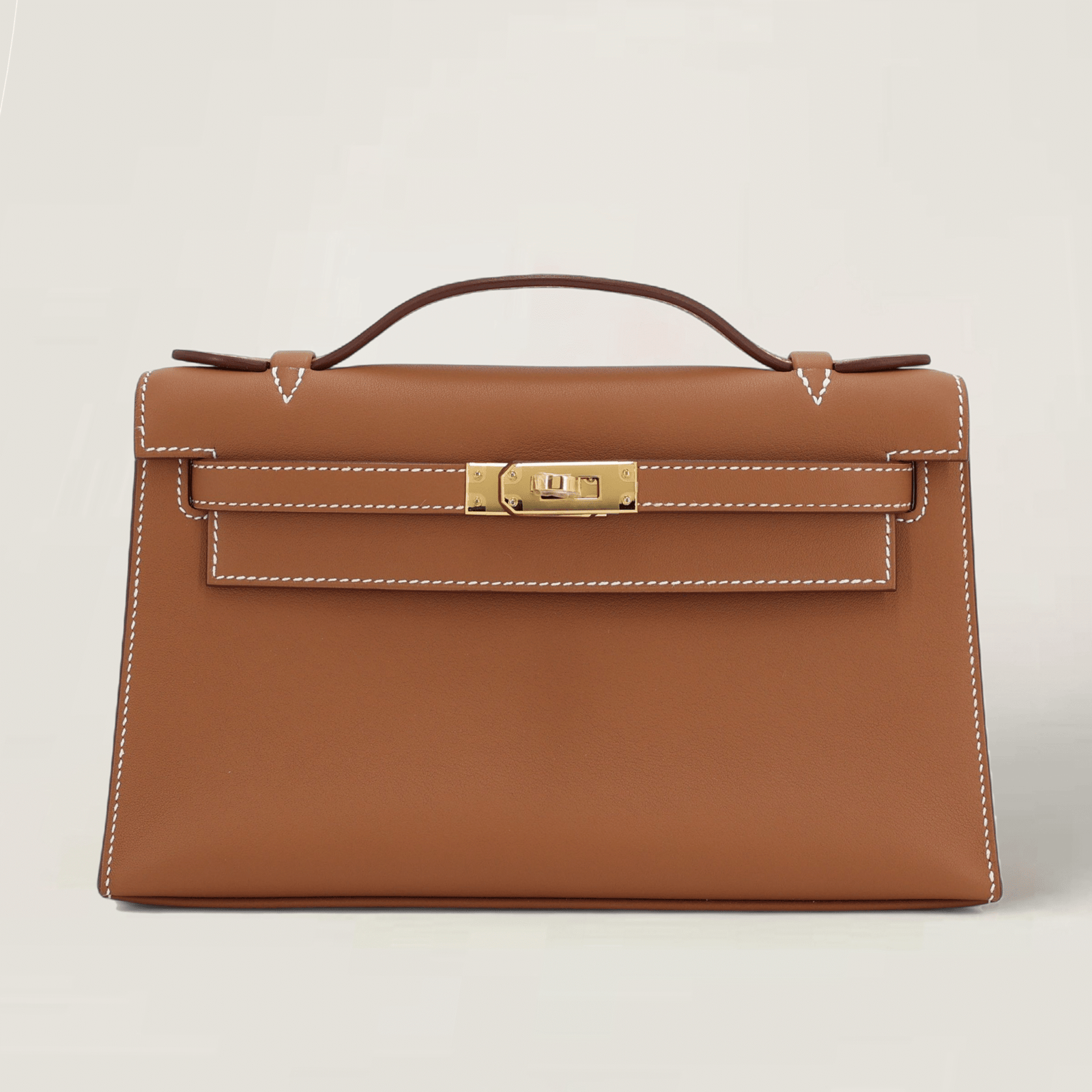 Champagne Gold Smooth Calfskin Clutch - Arvelle Paris