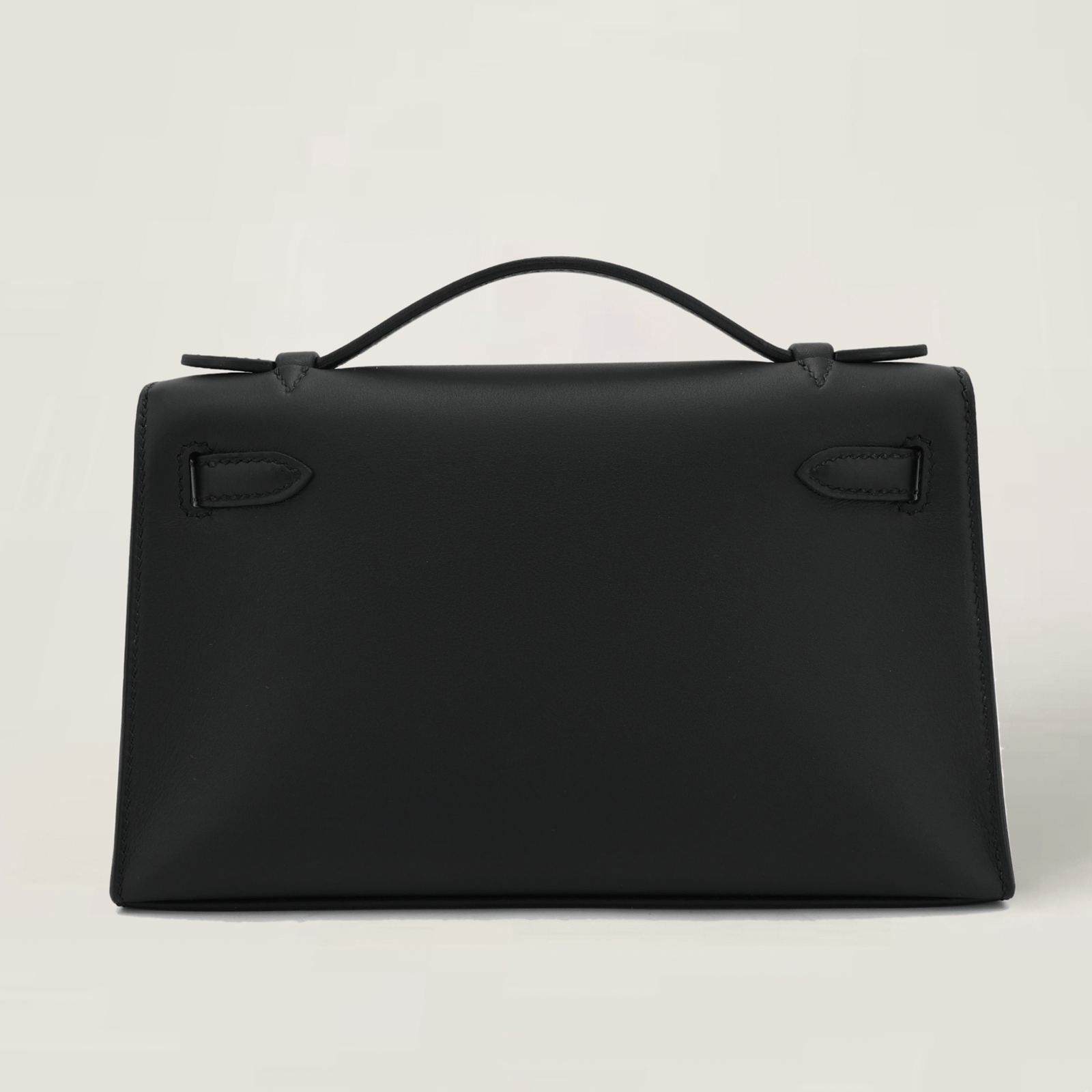 Black Smooth Calfskin Clutch - Arvelle Paris