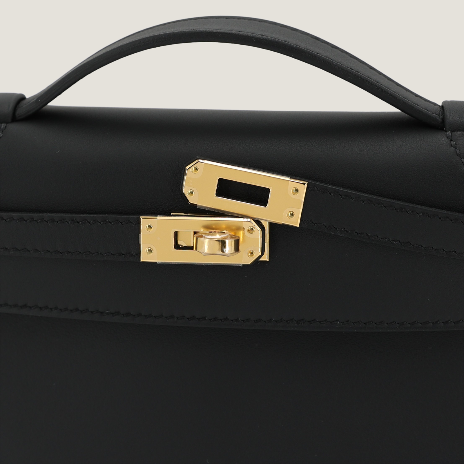 Black Smooth Calfskin Clutch - Arvelle Paris