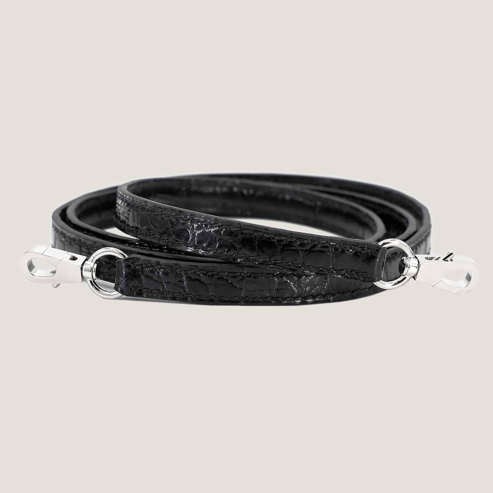 Arvelle Compact II Black Shiny Alligator Handbag - Arvelle Paris