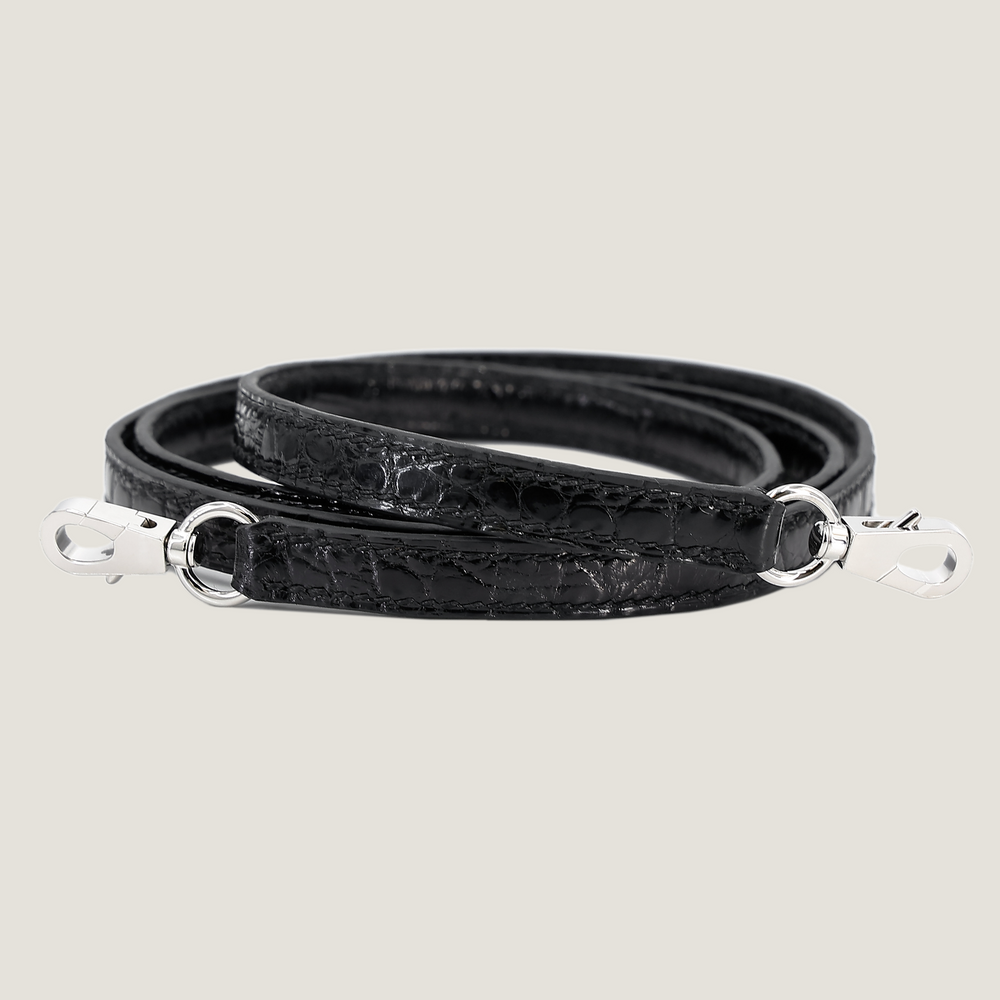Arvelle Compact II Black Shiny Alligator Handbag - Arvelle Paris