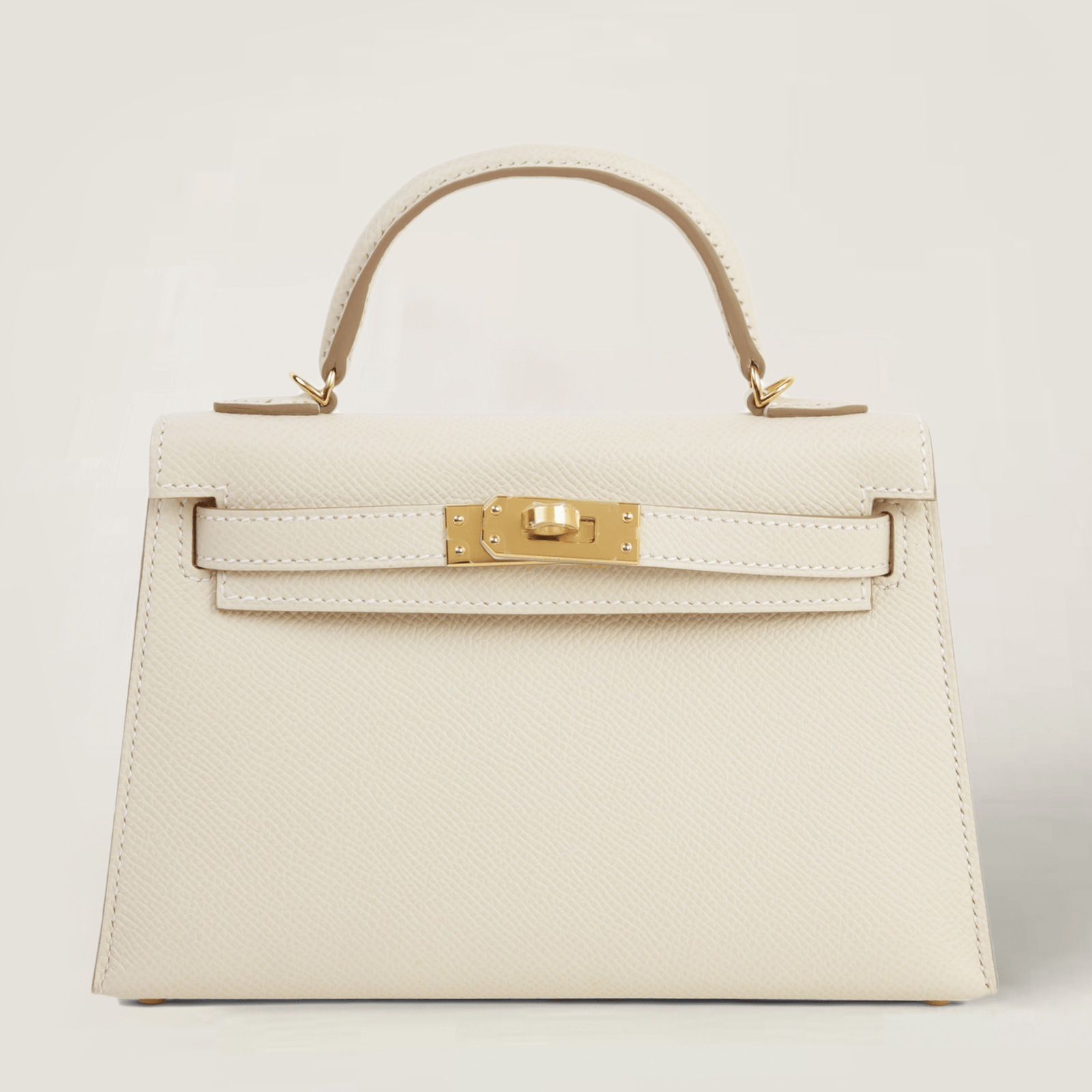 Arvelle Compact II Chalk White Cross-Grain Calfskin Handbag - Arvelle Paris