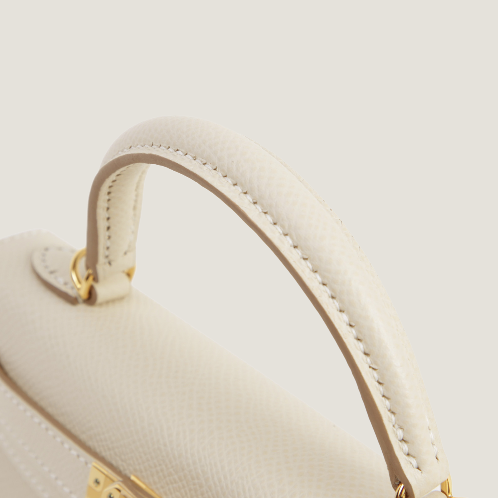 Arvelle Compact II Chalk White Cross-Grain Calfskin Handbag - Arvelle Paris