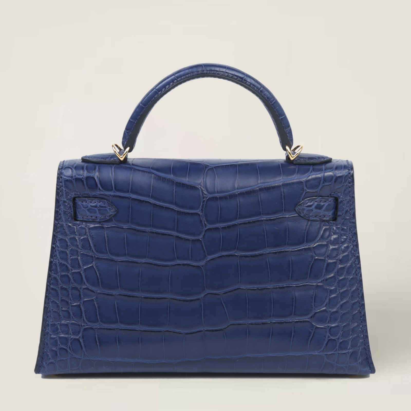 Arvelle Compact II Sapphire Blue Matte Alligator Handbag - Arvelle Paris