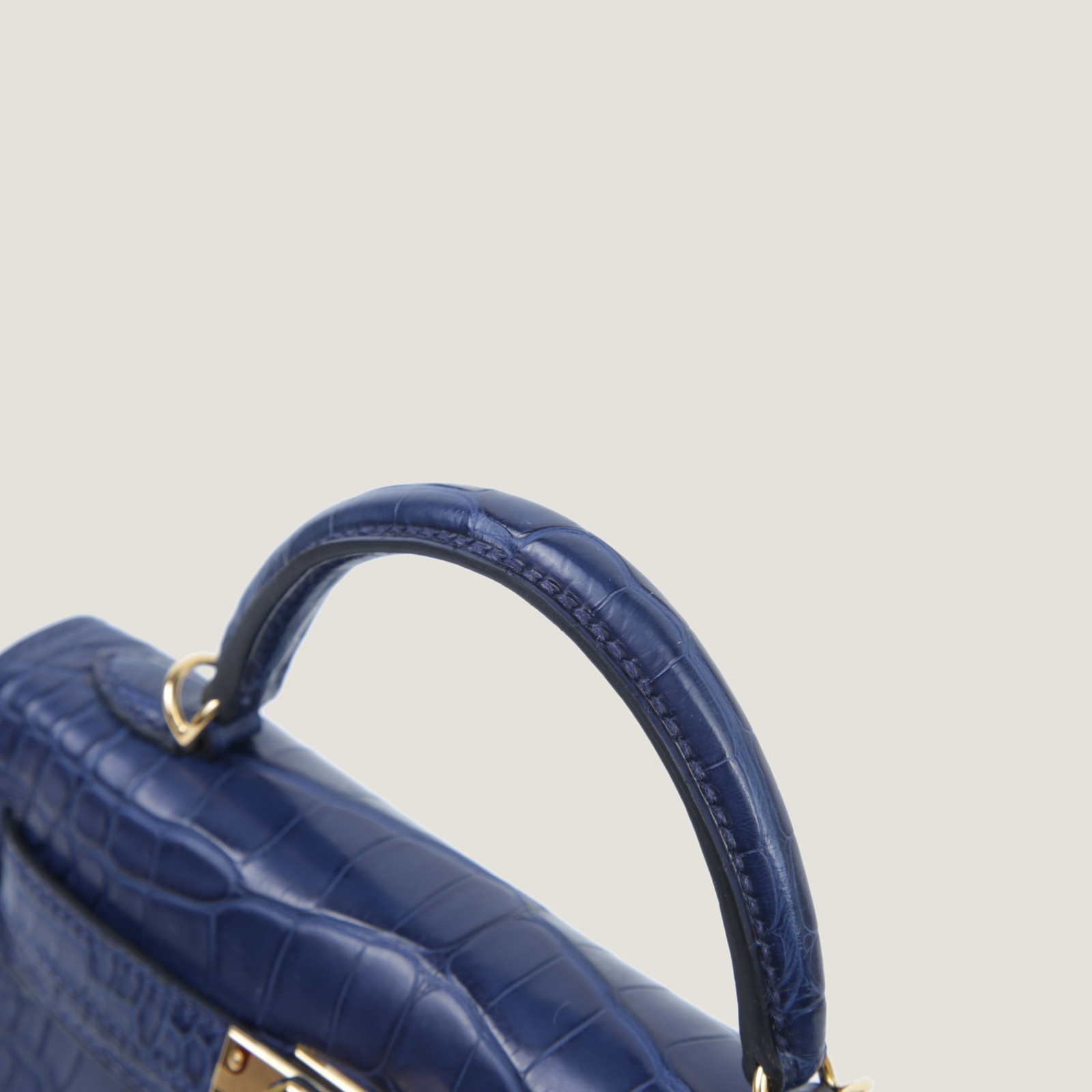 Arvelle Compact II Sapphire Blue Matte Alligator Handbag - Arvelle Paris