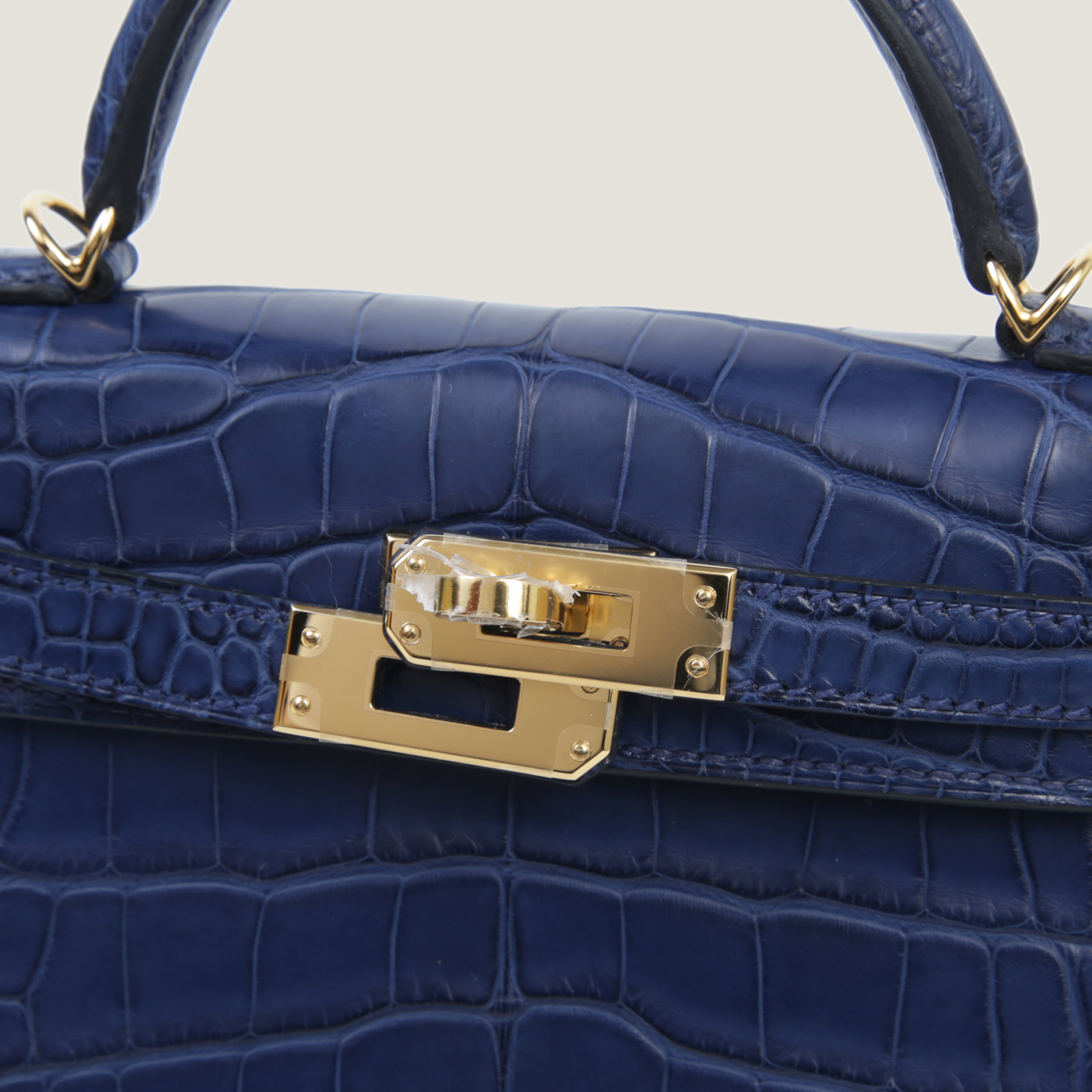 Arvelle Compact II Sapphire Blue Matte Alligator Handbag - Arvelle Paris