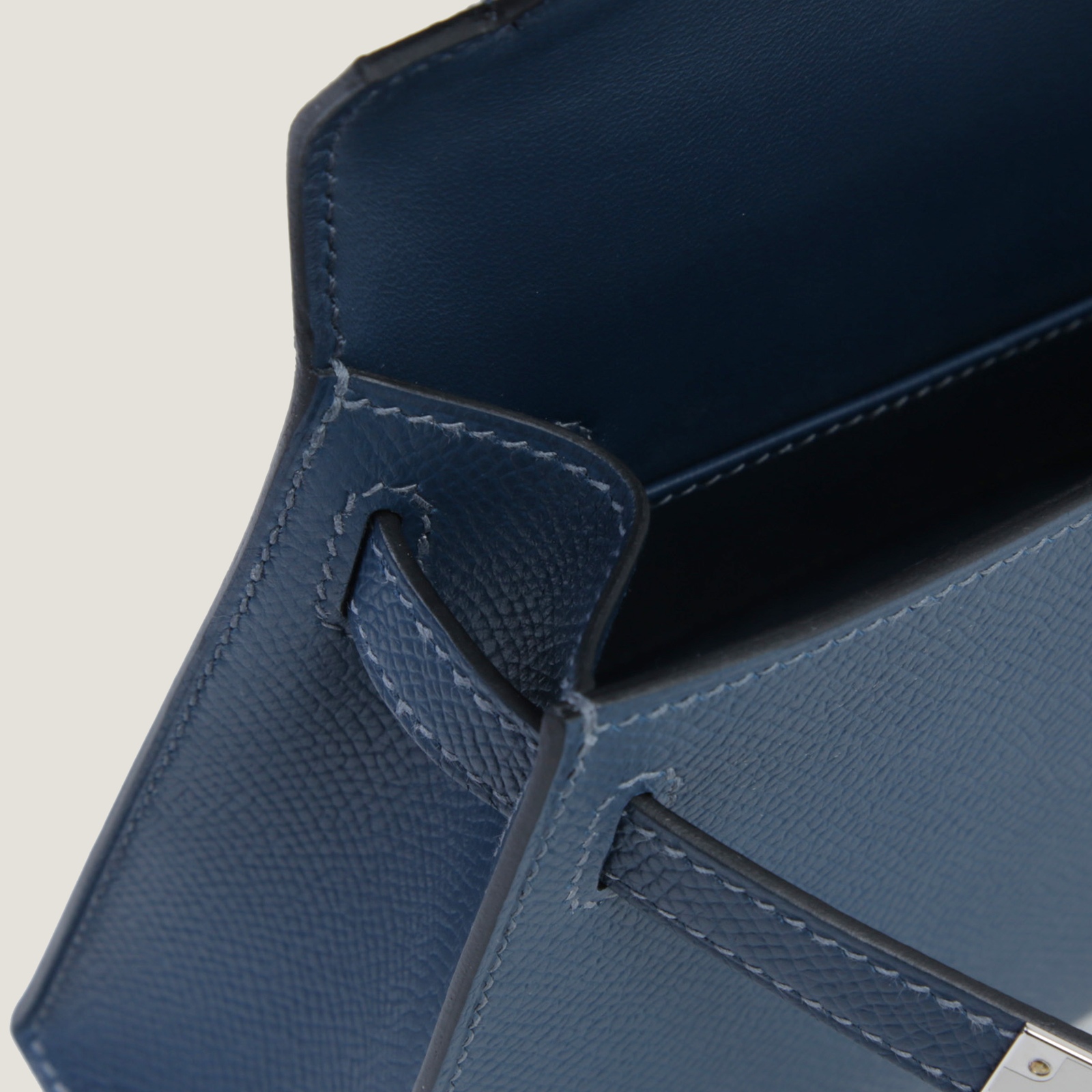 Arvelle Compact II Prussian Blue Cross-Grain Calfskin Handbag - Arvelle Paris