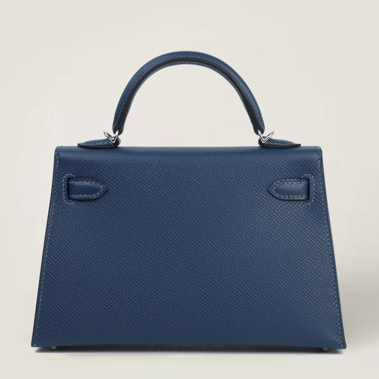 Arvelle Compact II Prussian Blue Cross-Grain Calfskin Handbag - Arvelle Paris