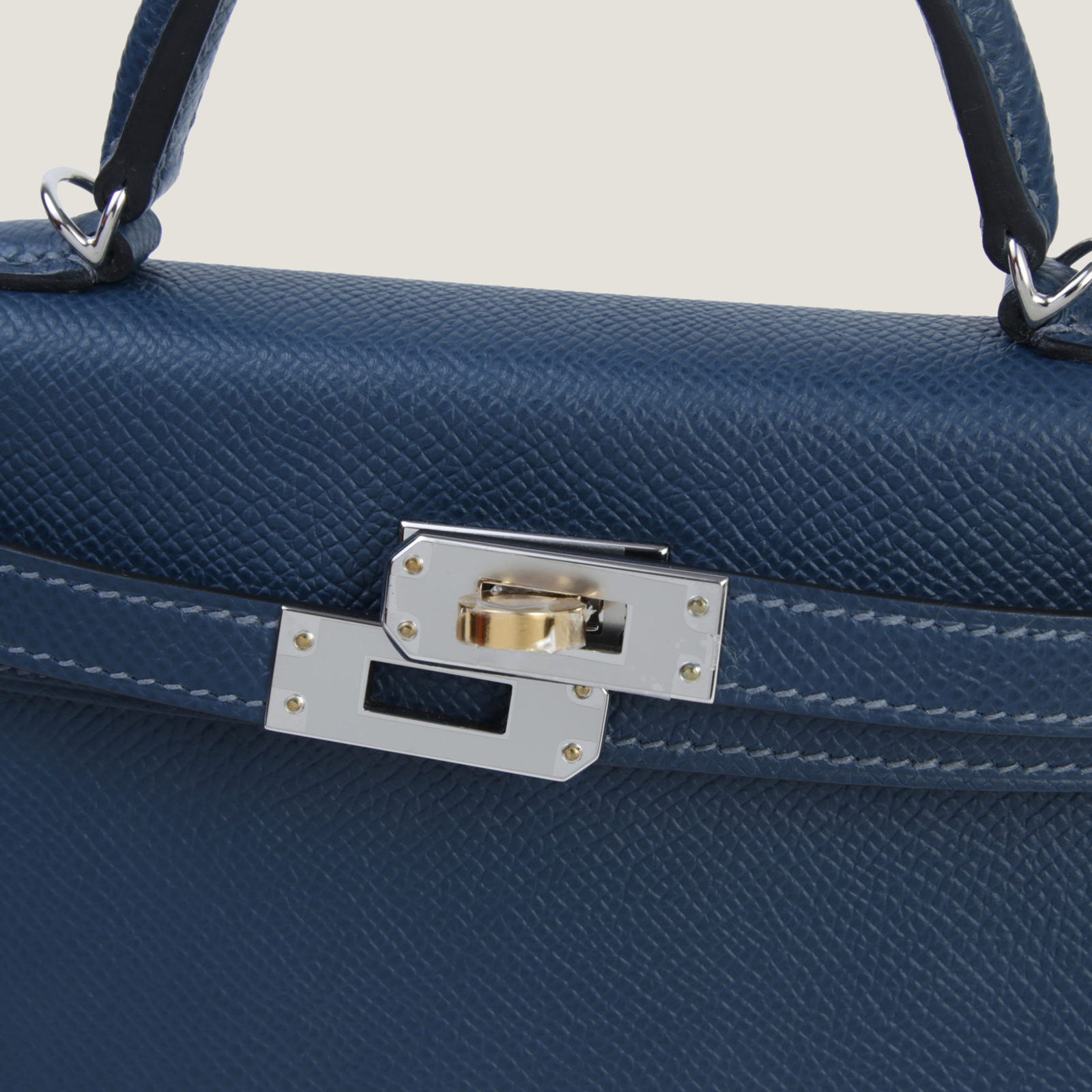 Arvelle Compact II Prussian Blue Cross-Grain Calfskin Handbag - Arvelle Paris