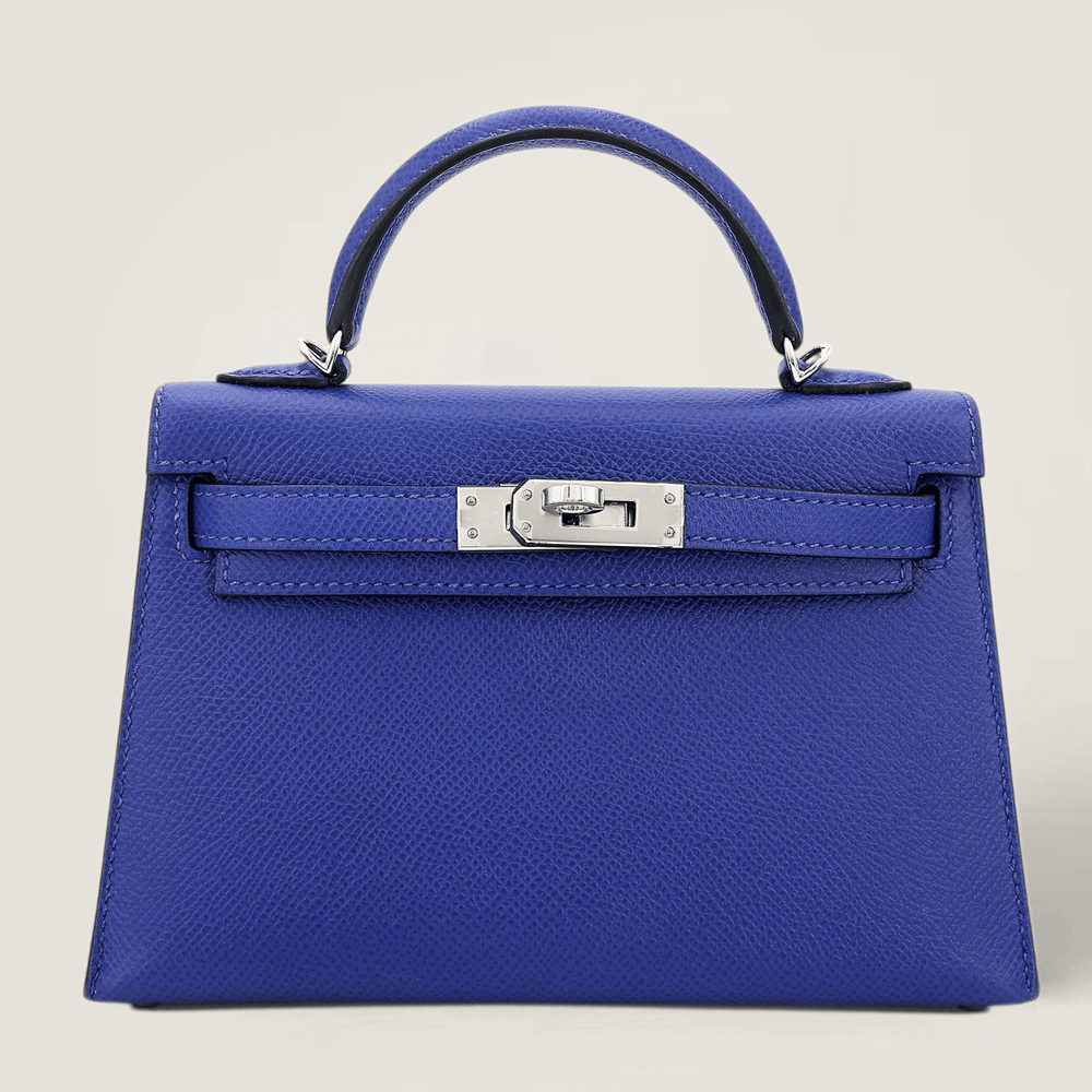 Arvelle Compact II Electric Blue Cross-Grain Calfskin Handbag - Arvelle Paris