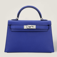 Arvelle Compact II Electric Blue Cross-Grain Calfskin Handbag - Arvelle Paris