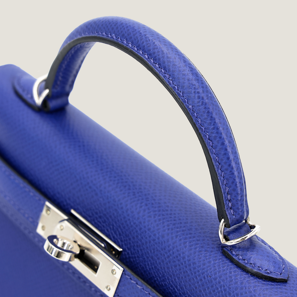 Arvelle Compact II Electric Blue Cross-Grain Calfskin Handbag - Arvelle Paris
