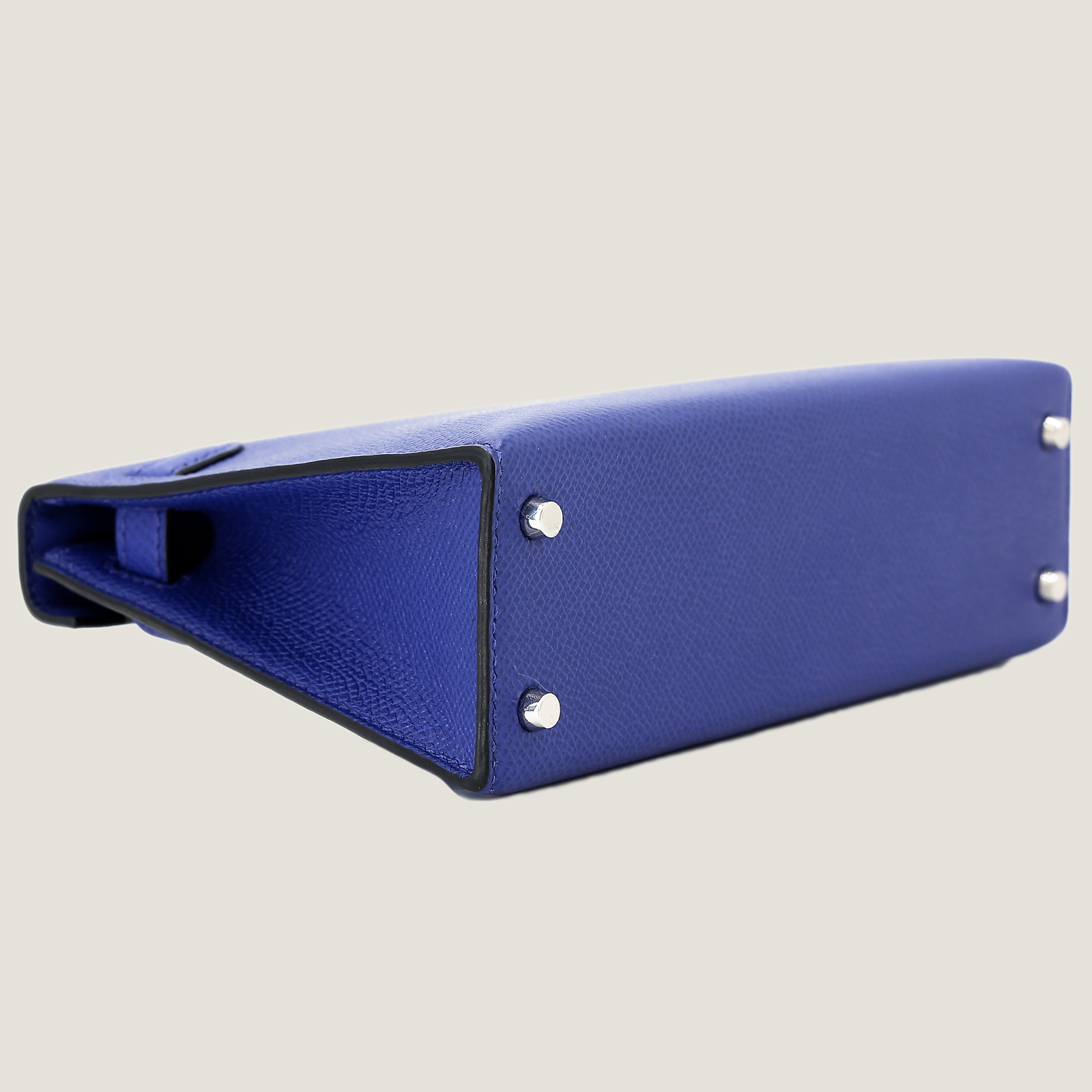 Arvelle Compact II Electric Blue Cross-Grain Calfskin Handbag - Arvelle Paris