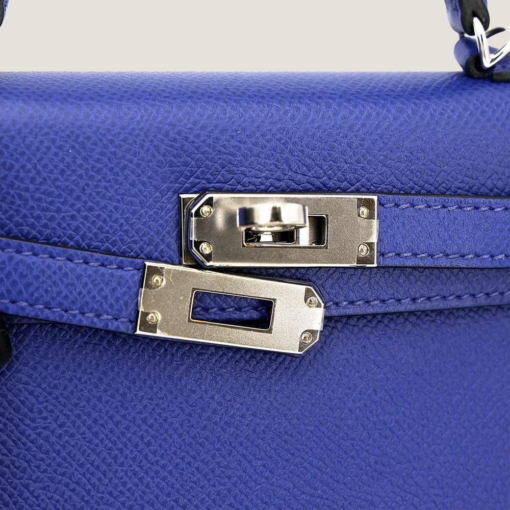 Arvelle Compact II Electric Blue Cross-Grain Calfskin Handbag - Arvelle Paris