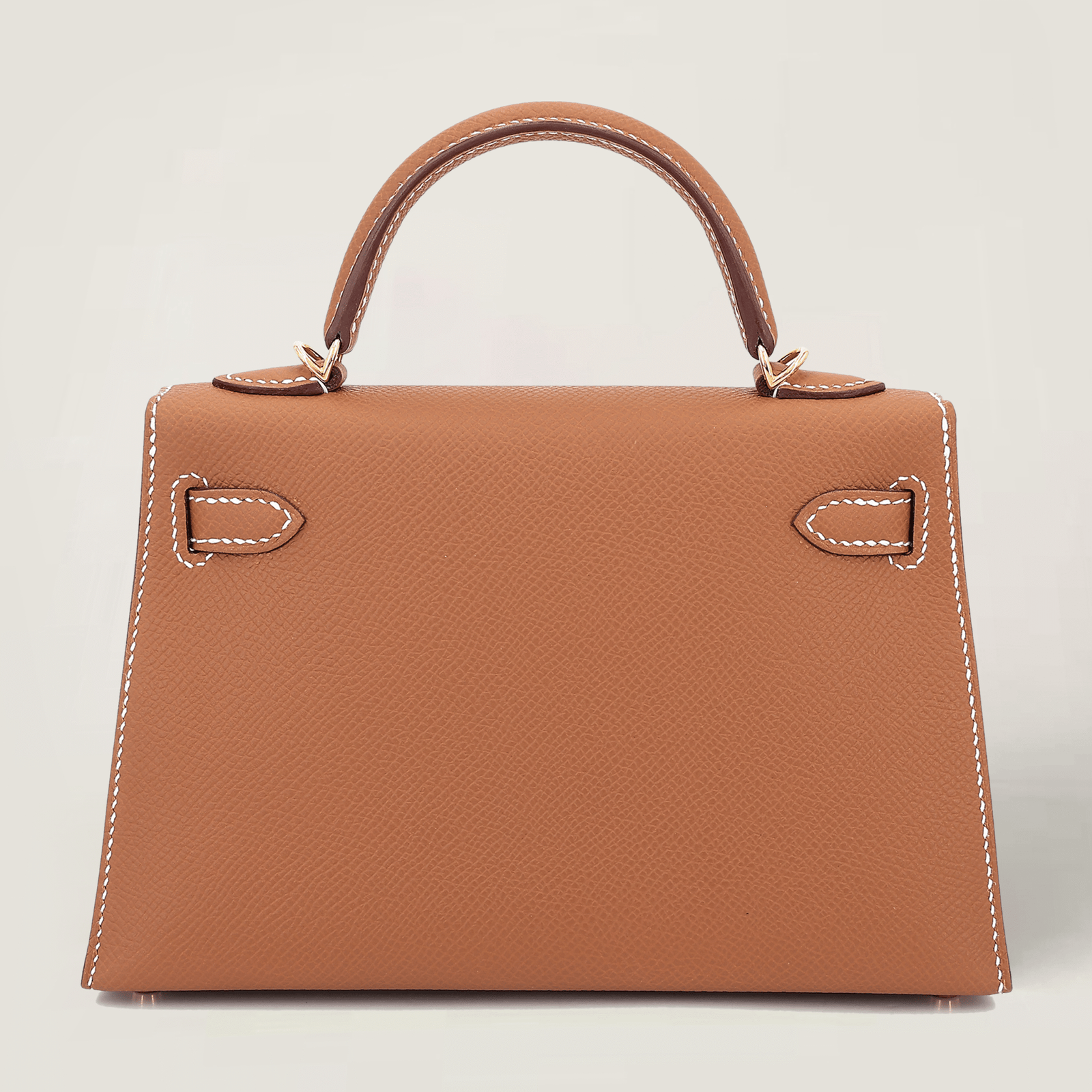 Arvelle Compact II Champagne Gold Cross-Grain Calfskin Handbag - Arvelle Paris