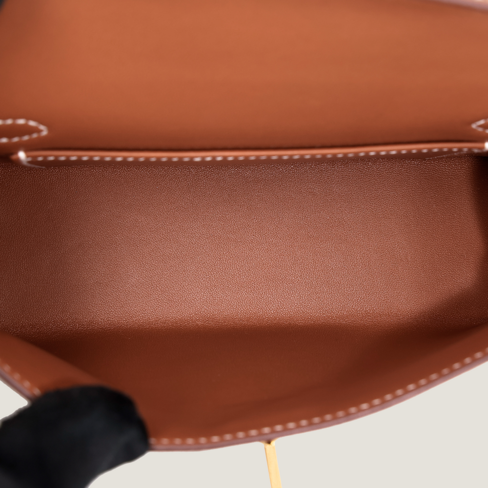 Arvelle Compact II Champagne Gold Cross-Grain Calfskin Handbag - Arvelle Paris