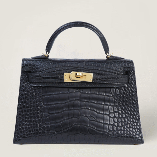 Arvelle Compact II Black Matte Alligator Handbag - Arvelle Paris