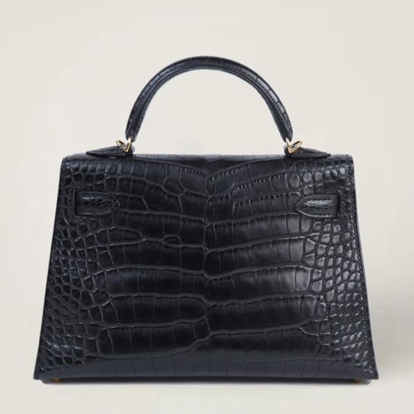 Arvelle Compact II Black Matte Alligator Handbag - Arvelle Paris