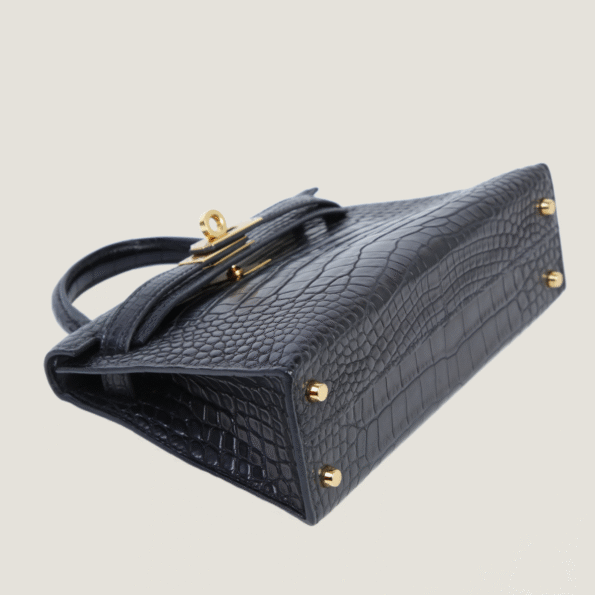 Arvelle Compact II Black Matte Alligator Handbag - Arvelle Paris