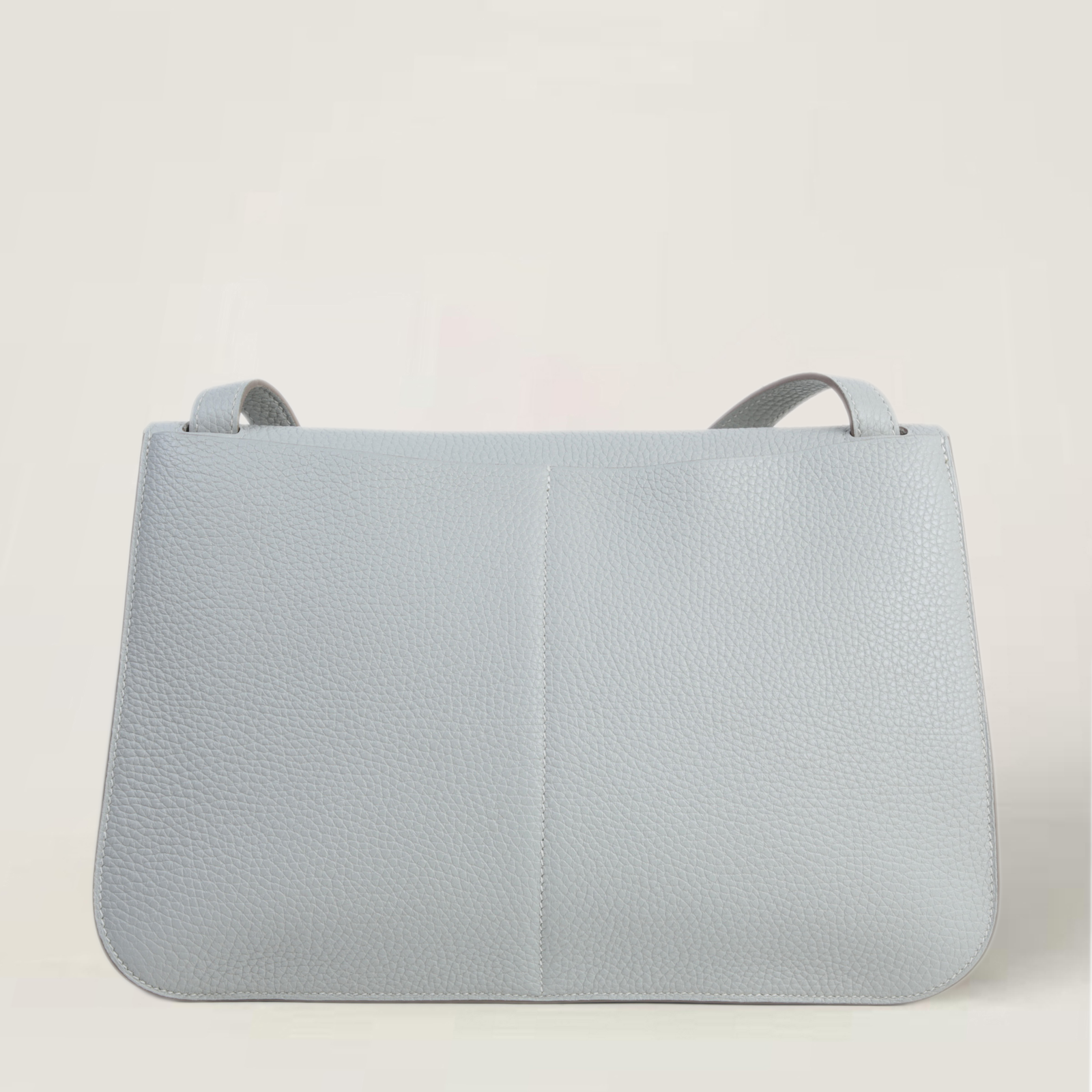31cm Pearl Grey Soft Grain Calfskin Handbag - Arvelle Paris