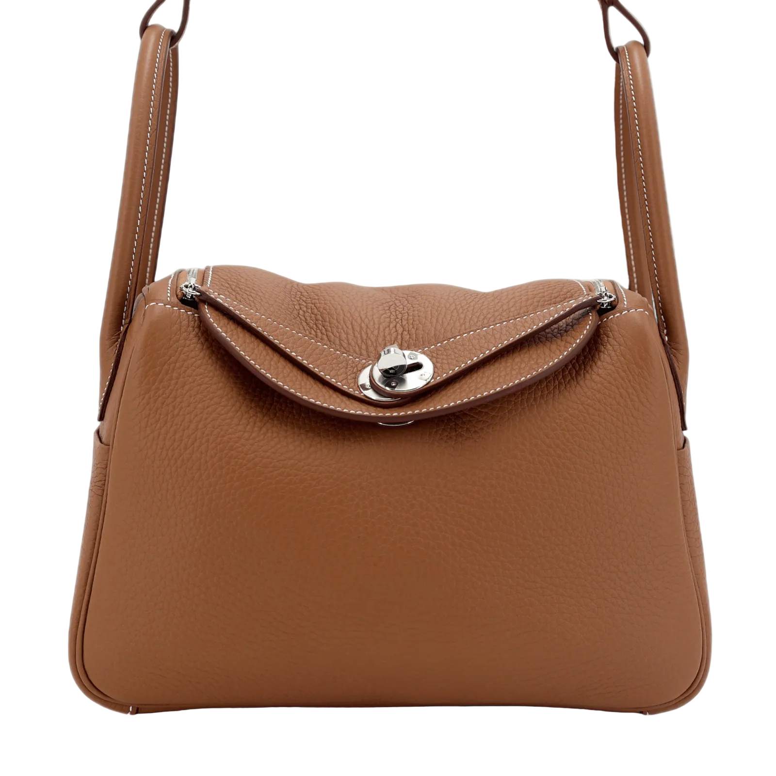 26cm Champagne Gold Soft Grain Calfskin Handbag - Arvelle Paris
