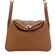26cm Champagne Gold Soft Grain Calfskin Handbag - Arvelle Paris