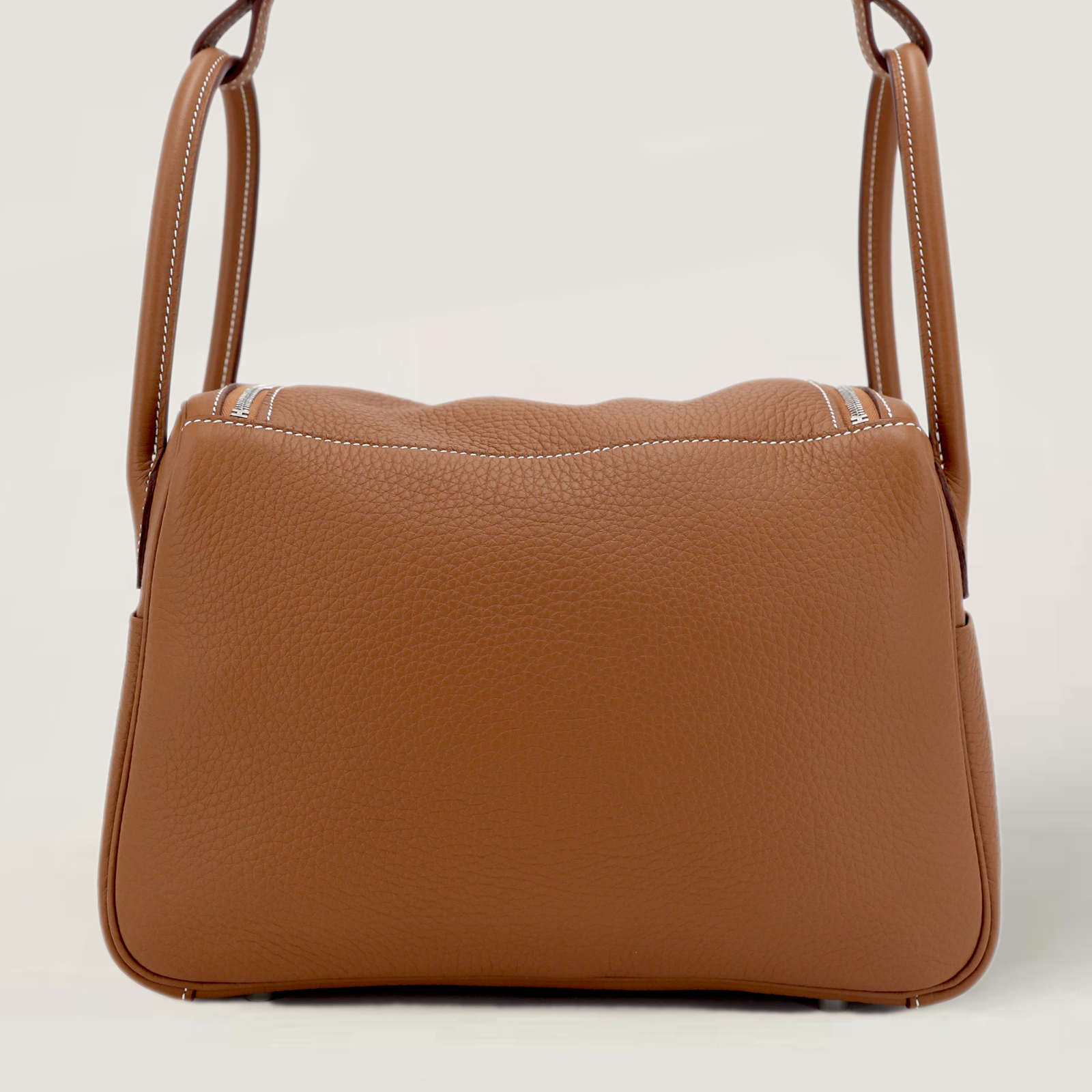 26cm Champagne Gold Soft Grain Calfskin Handbag - Arvelle Paris