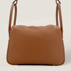 26cm Champagne Gold Soft Grain Calfskin Handbag - Arvelle Paris