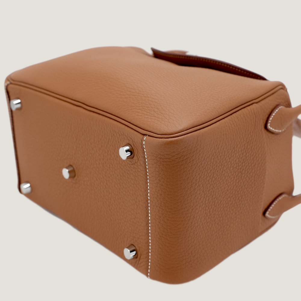 26cm Champagne Gold Soft Grain Calfskin Handbag - Arvelle Paris