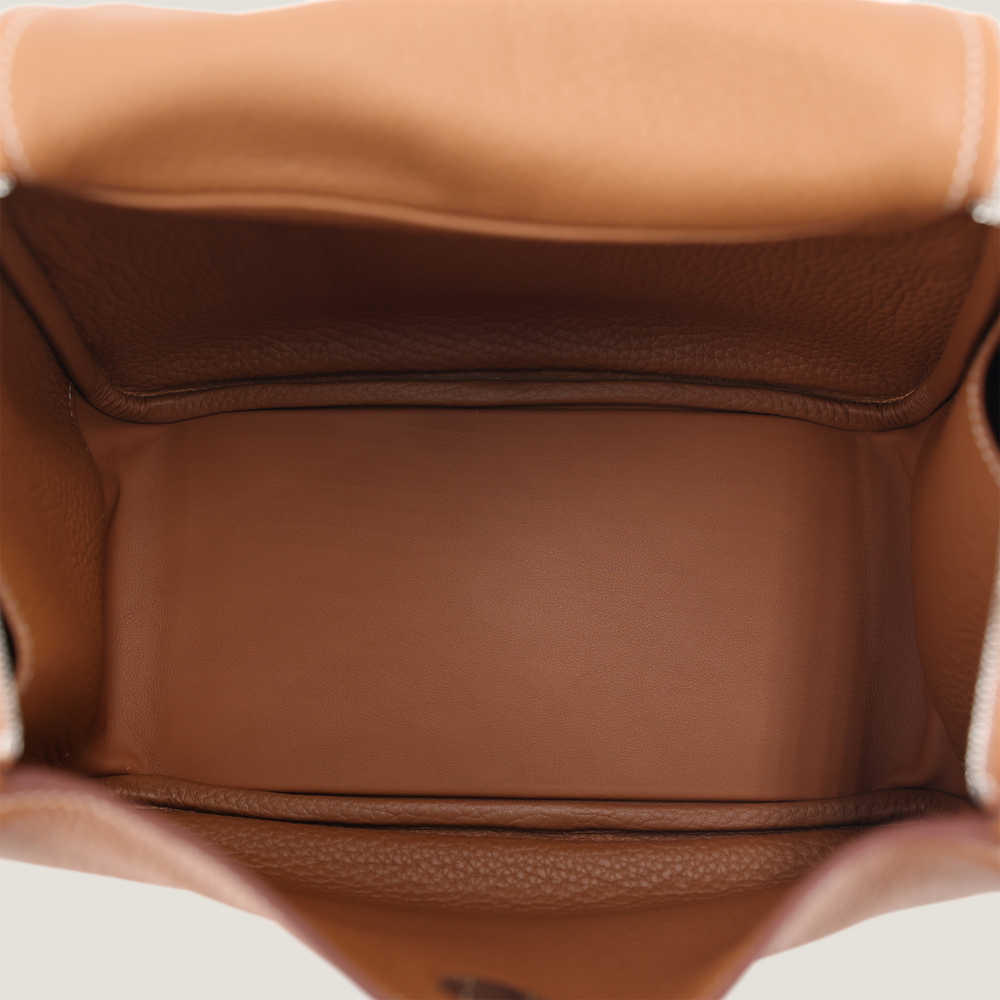 26cm Champagne Gold Soft Grain Calfskin Handbag - Arvelle Paris
