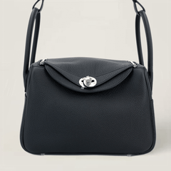 26cm Black Soft Grain Calfskin Handbag - Arvelle Paris