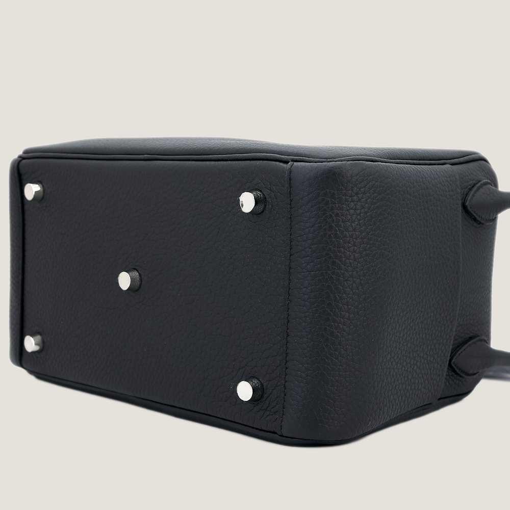 26cm Black Soft Grain Calfskin Handbag - Arvelle Paris