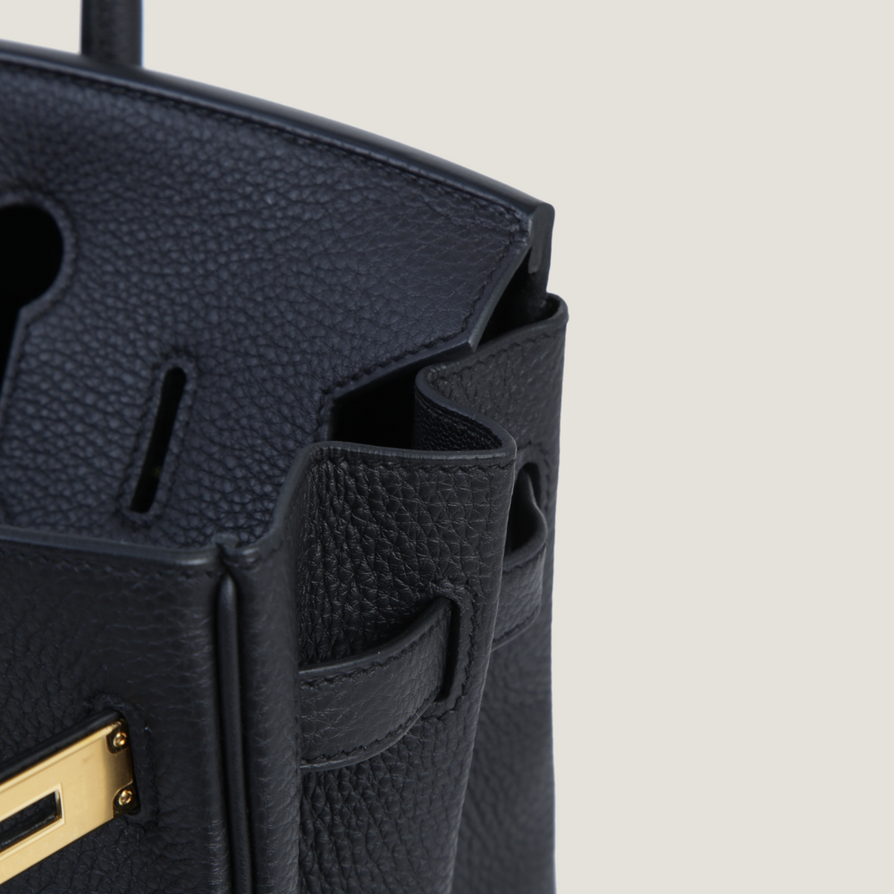 30cm Black Pebbled Calfskin Handbag - Arvelle Paris