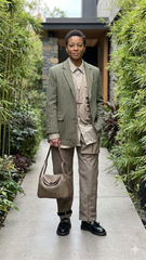 26cm Taupe Soft Grain Calfskin Handbag - Arvelle Paris