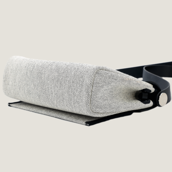 Zip Mini 20 Black & Ecru Canvas with Saddle Leather - Arvelle Paris