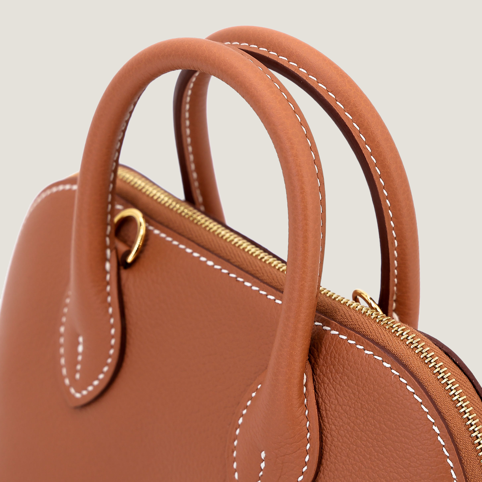 Mini Champagne Gold Smooth Calfskin Handbag - Arvelle Paris