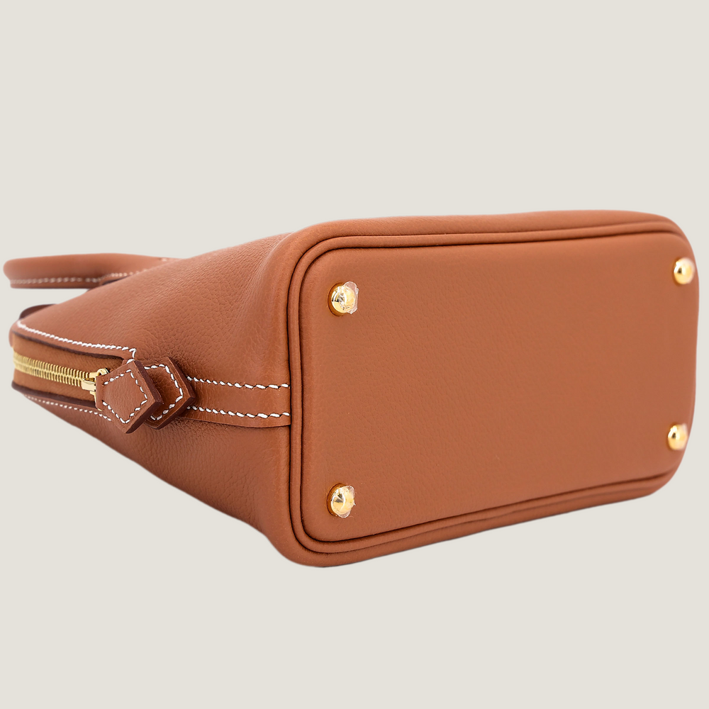 Mini Champagne Gold Smooth Calfskin Handbag - Arvelle Paris