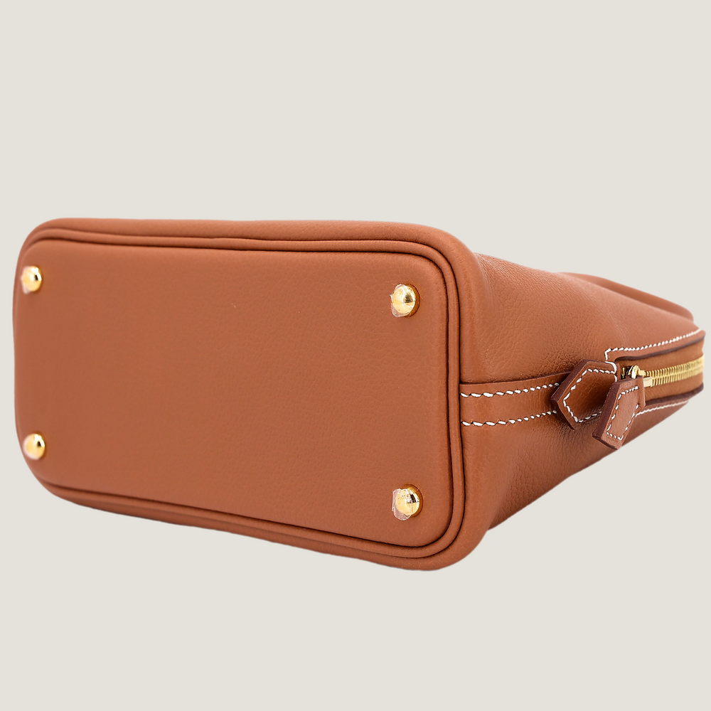 Mini Champagne Gold Smooth Calfskin Handbag - Arvelle Paris