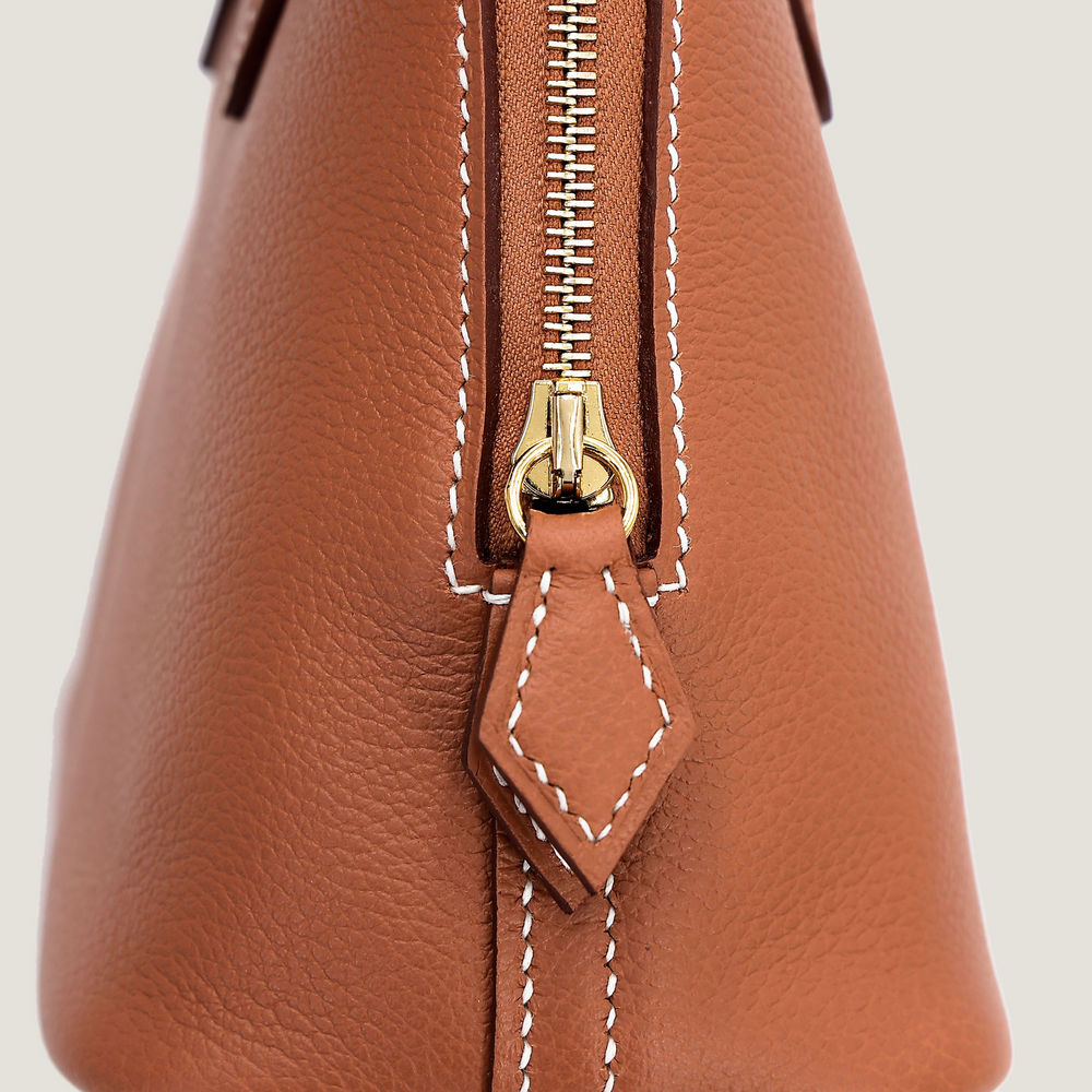 Mini Champagne Gold Smooth Calfskin Handbag - Arvelle Paris