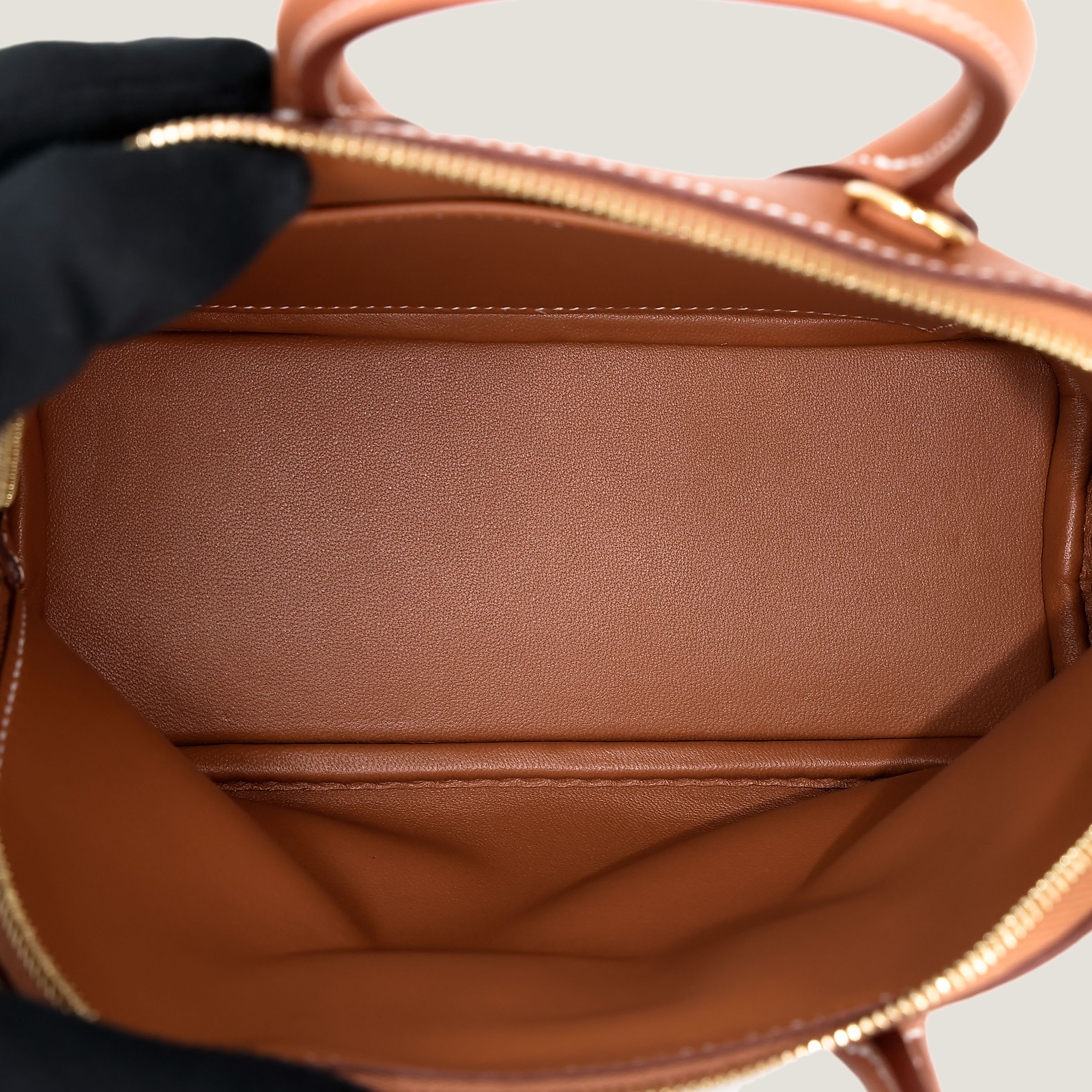 Mini Champagne Gold Smooth Calfskin Handbag - Arvelle Paris