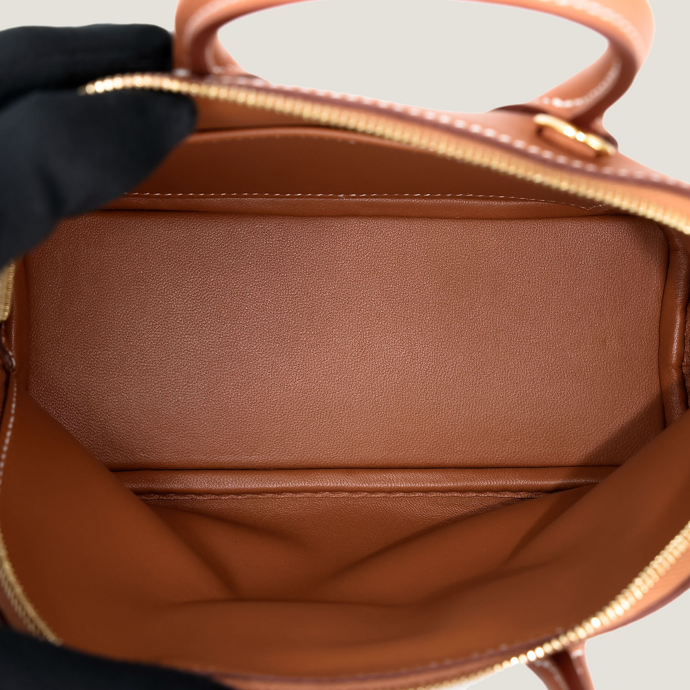 Mini Champagne Gold Smooth Calfskin Handbag - Arvelle Paris