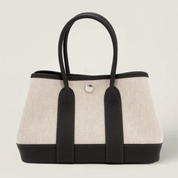 Neo 23 Ebene Ecru Beige Canvas and Negonda Leather Tote - Arvelle Paris