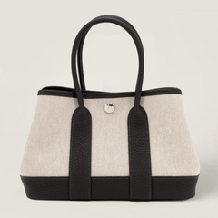 Neo 23 Ebene Ecru Beige Canvas and Negonda Leather Tote - Arvelle Paris