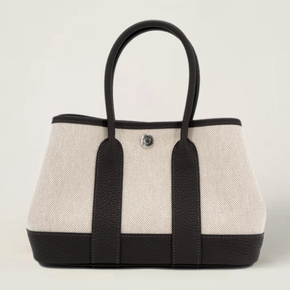 Neo 23 Ebene Ecru Beige Canvas and Negonda Leather Tote - Arvelle Paris