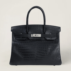 30cm Black Crocodile Handbag - Arvelle Paris
