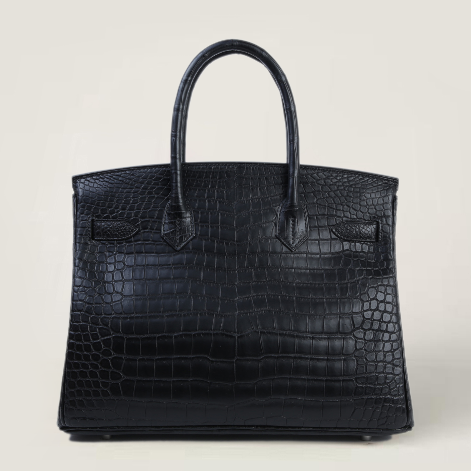 30cm Black Crocodile Handbag - Arvelle Paris